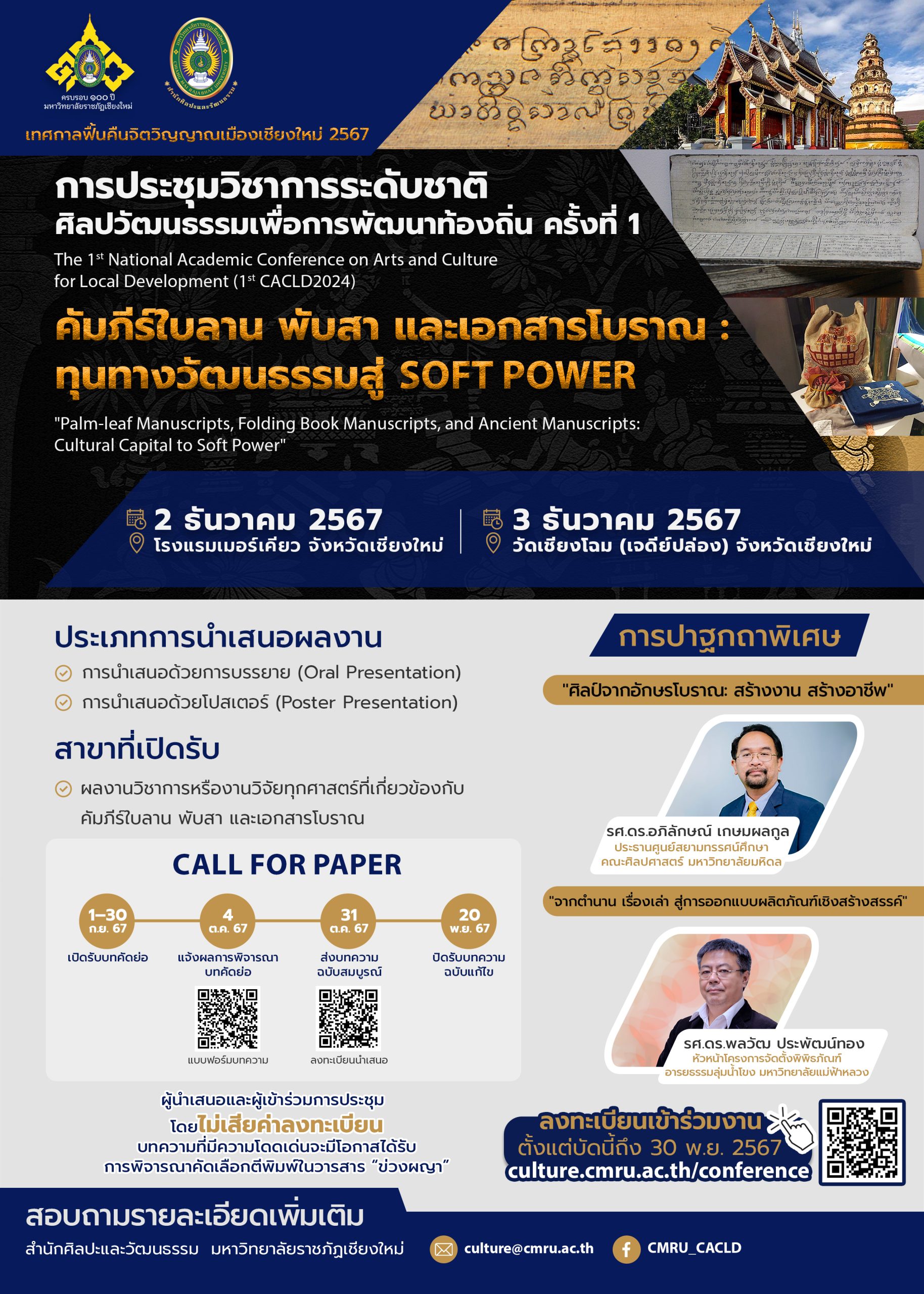 ภาพประกอบ: ขอเชิญนำเสนอบทความและเข้าร่วมการประชุมวิชาการระดับชาติ ศิลปวัฒนธรรมเพื่อการพัฒนาท้องถิ่น ครั้งที่ 1